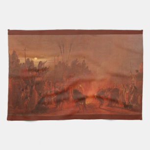 Vintage Indianer, Buffalo-Tanz von Wimar Geschirrtuch