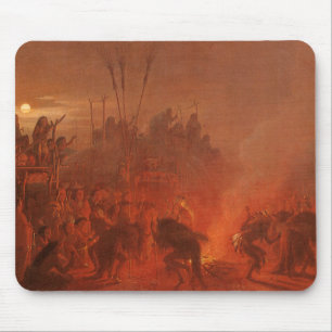 Vintage Indianer, Buffalo-Tanz von Wimar Mousepad