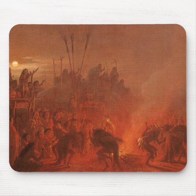 Vintage Indianer, Buffalo-Tanz von Wimar Mousepad (Vorne)