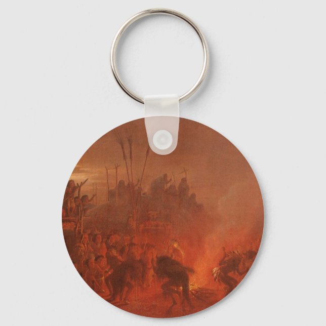 Vintage Indianer, Buffalo-Tanz von Wimar Schlüsselanhänger (Vorderseite)