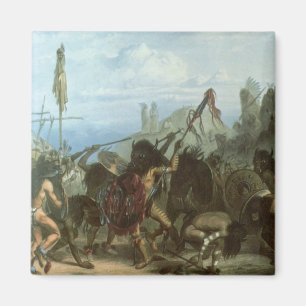 Vintage-Indianer, Büffeltanz von Karl Bodmer Magnet