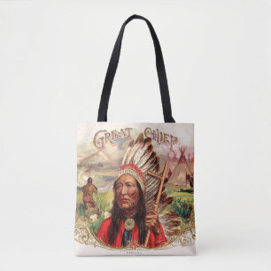 Vintage Indianer-Großer-Zigarrenschachtel