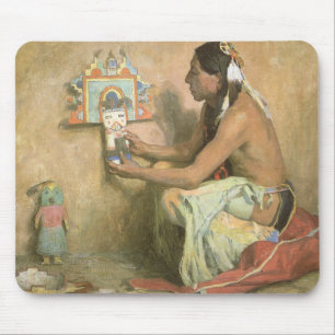 Vintage Indianer, Hopi Katchina von Couse Mousepad