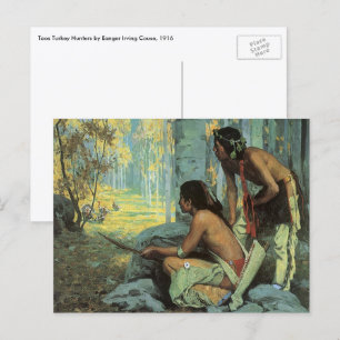 Vintage Indianer, Taos Truthahnjäger von Couse Postkarte