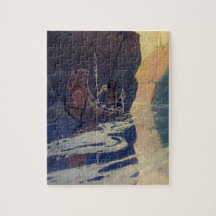 Vintage Indianerkanone Paddling Sun Classic Puzzle