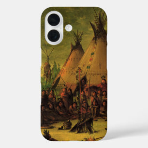 Vintage Indians, Sioux-Kriegsrat von Catlin iPhone 16 Hülle