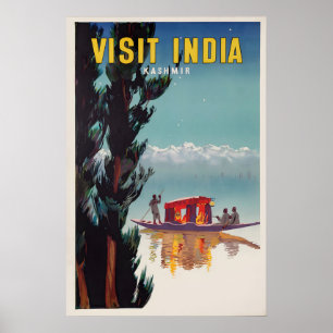 Vintage-Indien-Kaschmir-Reiseposter Retro-Wandkuns Poster