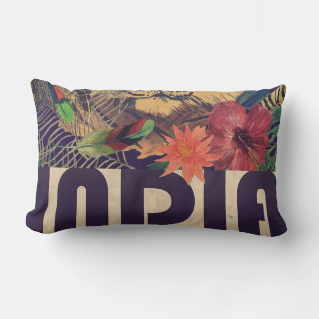 Vintage Indien-Reise Lendenkissen (Vorderseite)