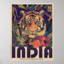 Vintage-Indien-Reiseplakat