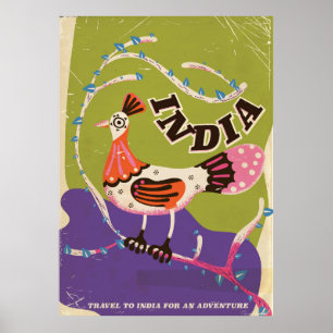Vintage-Indien-Reiseplakat Poster