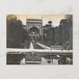 Vintage Indien, Taj Mahal Gärten Postkarte