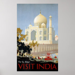 VINTAGE INDIENREISE POSTER