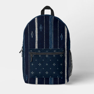 Vintage-Indigo-Feldstoff japanische Arbeitskleidun Bedruckter Rucksack