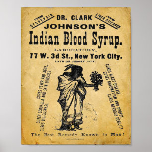 Vintage-Indisch-Blut-Sirup-Schlangenöl-Druck Poster