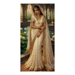 Vintage indische Brautpalast Lotus Teich Fine Art Poster