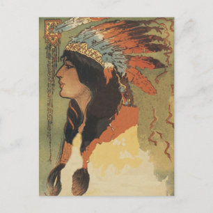 Vintage indische Girl Postkarte