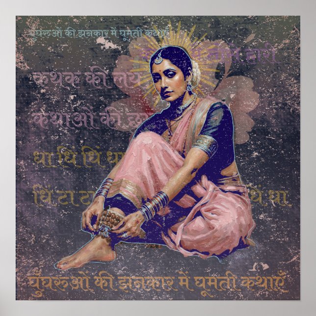 Vintage Indische Kathak Ghungroo Tanz Heritage Kun Poster (Vorne)