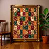 Vintage-indische Paisley-Volkskunst-Tapete