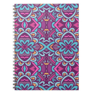 Vintage indische Retro-stilisierte Blume und Rhomb Notizblock