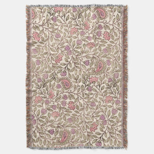Vintage indischer Blockdruck mit floralem Muster Decke