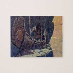 Vintage Indischer Kanu Paddling Sonne Klassiker Puzzle