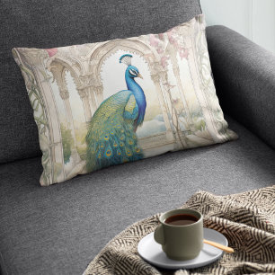 Vintage indischer Stil Blumen Garten Pfau Dekokissen