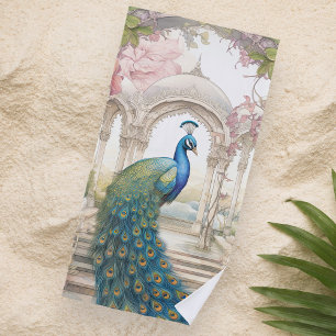 Vintage indischer Stil Blumen Garten Pfau Strandtuch