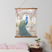 Vintage indischer Stil Blumen Garten Pfau