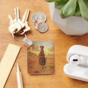 Vintage indischer Wasserträger von EW Rollins Schlüsselanhänger