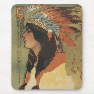 Vintage indisches Mädchen Mousepad