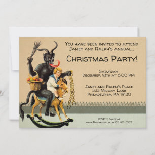 Vintage individuell anpassbare Krampus-Party Einla Einladung