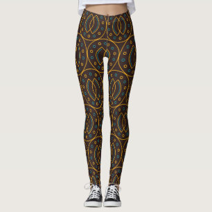 Vintage indonesische Batik, brauner Hintergrund. Leggings