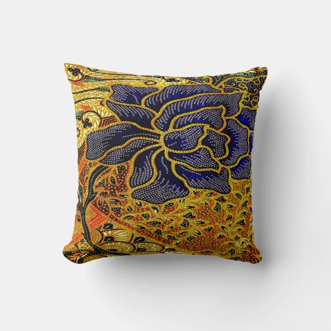 Vintage indonesische Batik Kissen (Vorderseite)