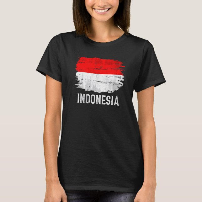 Vintage indonesische Flagge T-Shirt (Vorderseite)