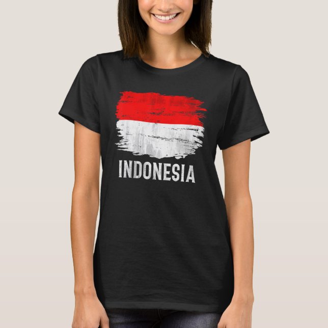 Vintage indonesische Flagge T-Shirt (Vorderseite)
