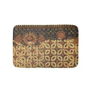 Vintage indonesischer Batik Kawung Muster Rustikal Badematte