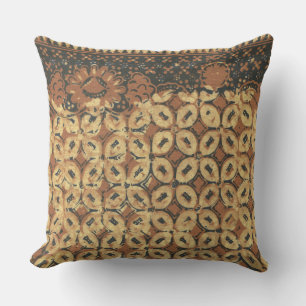 Vintage indonesischer Batik Kawung Muster Rustikal Kissen