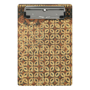 Vintage indonesischer Batik-Kawung-Muster rustikal Mini Klemmbrett
