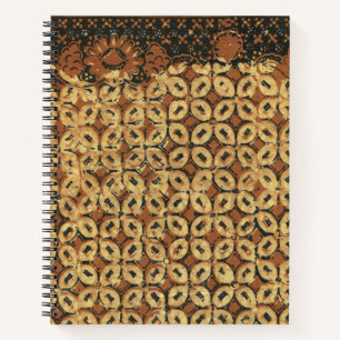 Vintage indonesischer Batik-Kawung-Muster rustikal Notizbuch