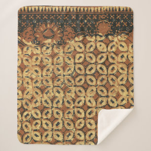 Vintage indonesischer Batik Kawung Muster Rustikal Sherpadecke