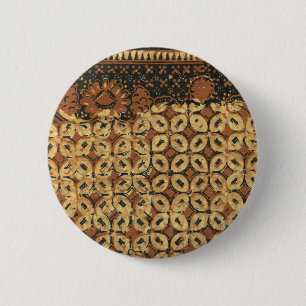 Vintage indonesisches Batik-Kawung-Muster rustikal Button