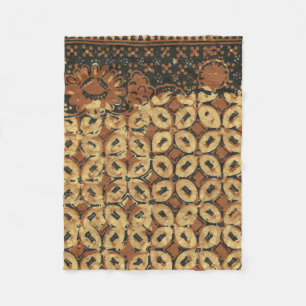 Vintage indonesisches Batik-Kawung-Muster rustikal Fleecedecke