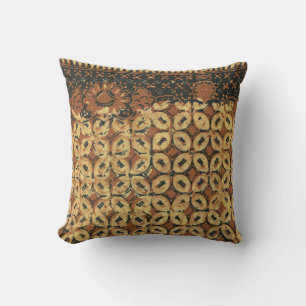 Vintage indonesisches Batik-Kawung-Muster rustikal Kissen