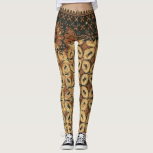 Vintage indonesisches Batik-Kawung-Muster rustikal Leggings