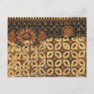 Vintage indonesisches Batik-Kawung-Muster rustikal Postkarte