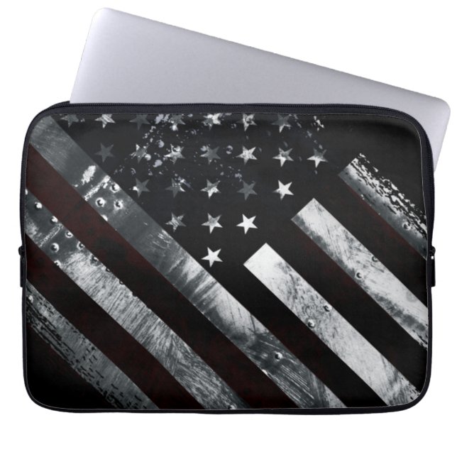 Vintage Industrial American Flag Laptopschutzhülle (Vorderseite)