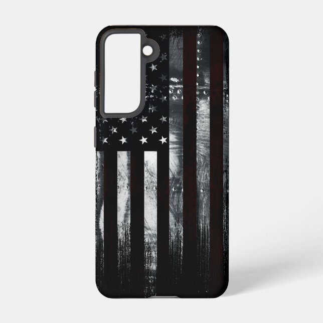 Vintage Industrial American Flag Samsung Galaxy Hülle (Rückseite)