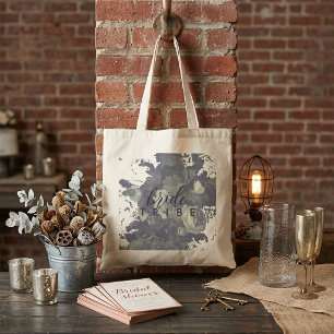 Vintage-Industrie-Typografie Florale Hochzeitsdusc Tragetasche