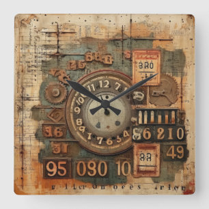 Vintage Industrieller Grunge Wanduhr