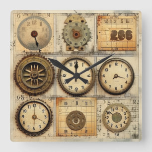 Vintage Industrieller Grunge Wanduhr